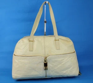 FENDI White Ivory Leather Handbag Shoulder Bag Purse Used Women's Vintage Italy - Picture 1 of 24