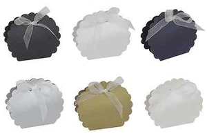 Pearlescent Scalloped Clam Wedding Favour Boxes - Choose Colour - Choose QTY - Picture 1 of 6