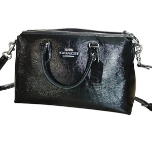 Coach CV942 Georgia Satchel Tasche Crossbody Riemen schwarz glänzend Lackleder - Bild 1 von 16