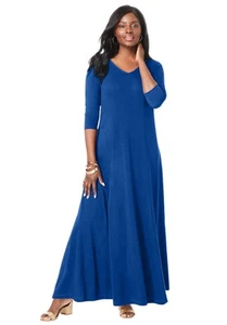 Jessica London Women's Plus Size Double-V Maxi Dress - Picture 1 of 8