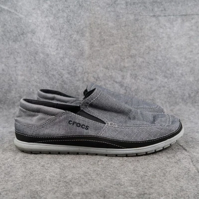 Crocs Zapatos Para Hombres 10 Informales Sin Cordones Santa Cruz Playa Tenis Estilo de Vida Gris Cómodo Foto 1 de 4
