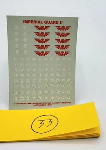 40k Astra Militarum Imperial Guard II Transfer Sheet 1996 - Picture 1 of 1