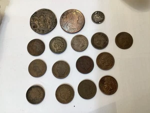 Antique Lot of 16 Indian Head Cents Pennies old Coins 1800's & 1900'sr - Picture 1 of 22