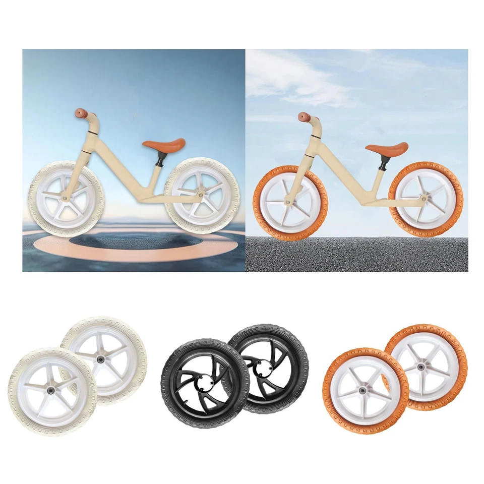 2 Pieces 12inch Kids Balance Bikes Wheels Strong Grip Part Solid Airless Tires - image 1 of 1