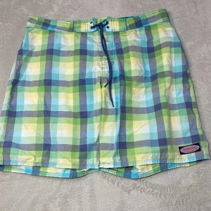 Pantalones Cortos Vineyard Vines 35 Cuadros Azul Verde Cordón Informal Ropa de Playa Verano Hombres - Imagen 1 de 11