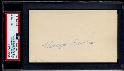 George J. Burns cartão de índice certificado PSA/DNA grau automático quase perfeito estado perfeito MT 8 New York Giants - Imagem 1 de 2