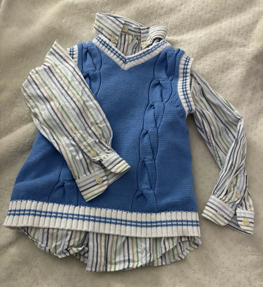 Chicos The Children’s Place Suéter Chaleco y Botones Combo Azul Talla 4 Foto 1 de 4