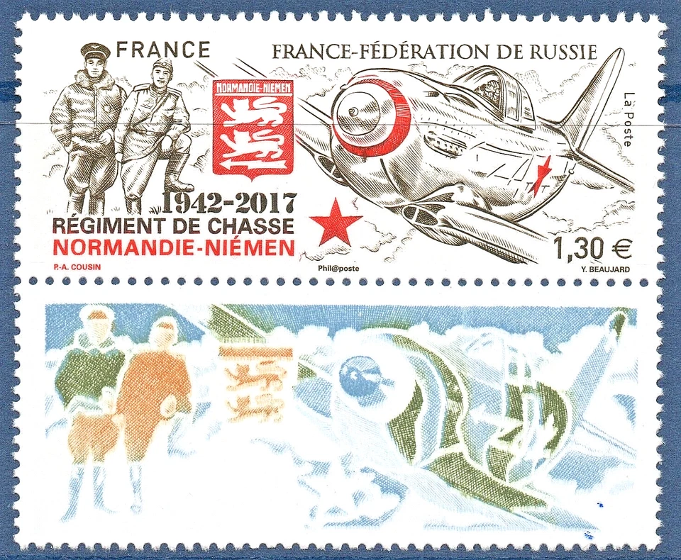 PAIRE TIMBRES 5167A NEUF XX LUXE - REGIMENT DE CHASSE AVIATION NORMANDIE NIEMEN - Photo 1/1