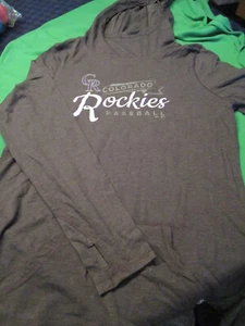 NEW MAJESTIC COLORADO ROCKIES MLB WOMENS L/S HOODED T SHIRT TOP XL - Picture 1 of 2