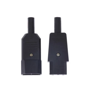 16A 250V Black IEC Straight Cable Plug Connector C13 C14 Female Male Plug - Afbeelding 1 van 14