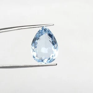 Pear Cut Blue Topaz 12.95 Ct Translucent 18 mm Loose Sparkling Gemstone FO-167 - Picture 1 of 6