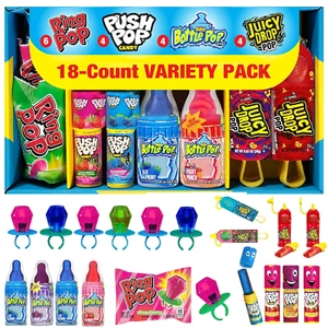 18 Stück verschiedene Lutscher Variety Pack - Ring Pop, Push Pop, Babyflasche Pop - Bild 1 von 12