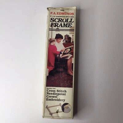 6" x 12" Hardwood Split Rail SCROLL FRAME F A Edmunds Needlepoint Embroidery NEW - Image 1 of 4