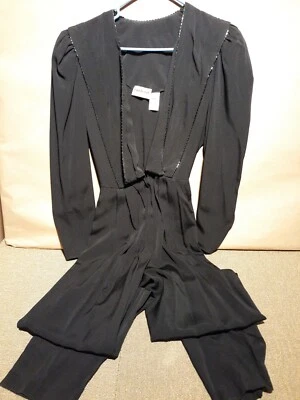 Macacão vintage Carteret preto com miçangas - Imagem 1 de 4