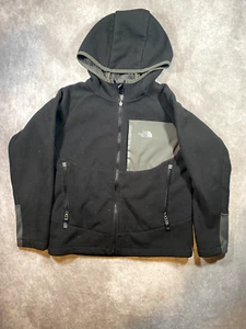 The North Face Jacket Boys Youth Medium 10-12 Black Sherpa Lined Hooded Full Zip - Picture 1 of 5