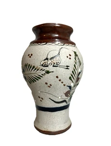 Tonala Pottery Vase 7 Inches Tall Signed Jo Santaiva Mex Multi Color - Picture 1 of 7