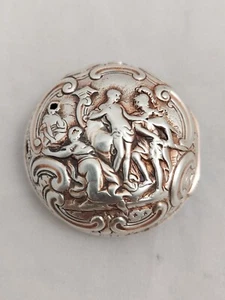 Antique Silver Repousse Verge Fusee Pocket Watch Only Case - Picture 1 of 8