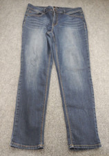 1822 Denim Jeans Women's Size 12 Straight Leg Stretch Medium Wash Fade Mid-Rise