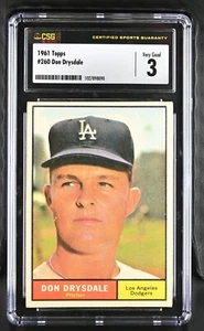 1961 Topps #260 Don Drysdale Los Angeles Dodgers - CSG 3 VG - Picture 1 of 2