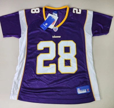 NWT VTG Womens Reebok Jersey Large Minnesota Vikings Adrian Peterson #28 - Image 1 of 4