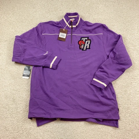 Mitchell & Ness Toronto Raptors Mens Large 1/4 Zip Pullover Sweater Purple *read Cover