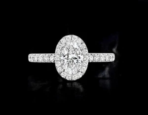 IGI GIA Lab Grown Diamond Engagement Ring 1.40 Ct Oval Solitaire 950 Platinum - Picture 1 of 9