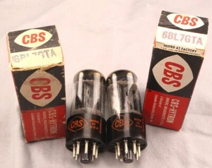 2 NOS Gm Tested CBS 6BL7GTA Black Plate Audio Amplifier Tubes 6BL7 - Picture 1 of 5