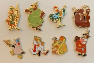 Disney Pink a la Mode Robin Hood Prince John Sir Hiss Full Color Mystery Pin Set - Picture 1 of 1