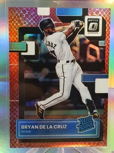 2022 Donruss Optic Red Dragon Prizm RC Bryan De La Cruz /99 Marlins Rated Rookie - Picture 1 of 2
