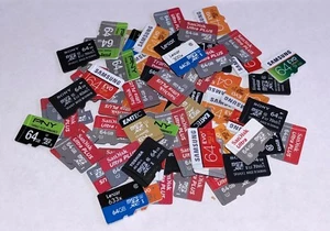 Lot of 25 Mixed Brand 64GB MicroSD Memory Cards for Nintendo Switch,drone,camera - Picture 1 of 2