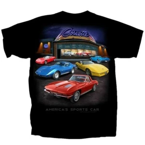 Vintage Chevy Chevrolet Corvette Showroom Short Sleeve T-Shirt NEW Free Ship - Picture 1 of 8