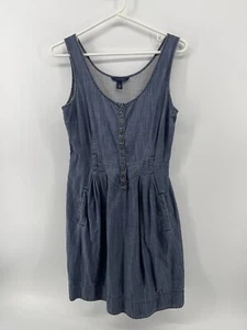 Tommy Hilfiger Sleeveless Dress Womens Size 4 Blue Chambray Light Denim FastShip - Picture 1 of 7