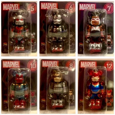 Marvel Bearbrick 100% Figures: Ant Man War Machine Falcon Winter Vision Captain - Image 1 of 4