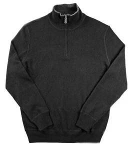 Polo Ralph Lauren Mens Sweater S Cashmere Pullover 1/4 Zip Mock Neck Black $328 - Picture 1 of 8