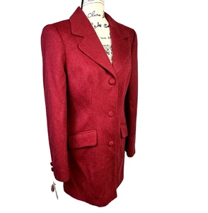Tom Gutie Baby Alpaca Women’s Coat Size M Burgundy Peru Handcrafted Mid Length - Picture 1 of 21