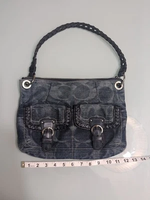 Bolso de Hombro Vintage Y2K Coach Denim Signature C Hebilla Bolsillo 18990 Hobo Foto 1 de 4
