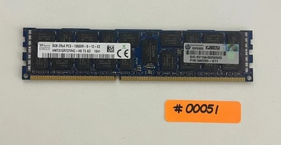 Hynix 8GB 2Rx4 PC3-10600R DDR3-1333 Server Memory RAM HMT31GR7CFR4C-H9 - Image 1 of 2