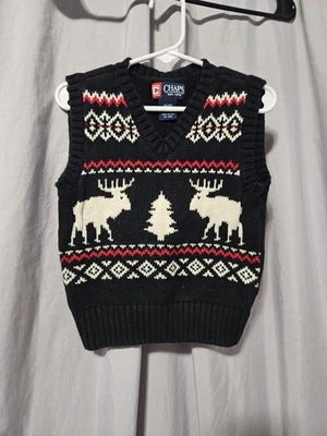 Chaps Christmas Sweater Ralph Lauren, Reindeer Snowflake Pattern, 3T - Image 1 of 3
