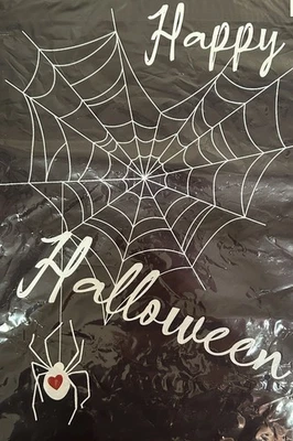 Happy Halloween Garden Flag Spellbound  Spiderweb Black Double Sided 12.5" x 18" - Image 1 of 4