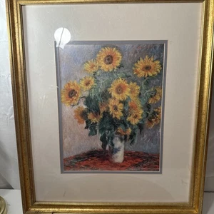 Bronze-Gold gerahmte Sonnenblumen von Claude Monet Leinwandbild (18 x 15 Zoll) - Bild 1 von 6
