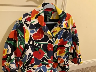 Chaqueta Ralph Lauren Brillante Floral Mujer Tropical con Bolsillos 2X Foto 1 de 4