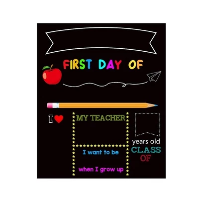 10x12 Inch Back to School Chalkboard for Kids Girls Boys Photo Props Dual-sided - image 1 of 4