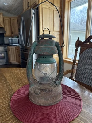 Antigua linterna de queroseno Embury Air Pilot oxidada Varsovia NY EE. UU. vidrio transparente Foto 1 de 4