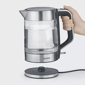 Bollitore per acqua 2200 W in vetro e acciaio inossidabile 1,7 L SEVERIN WK3420 - Foto 1 di 8
