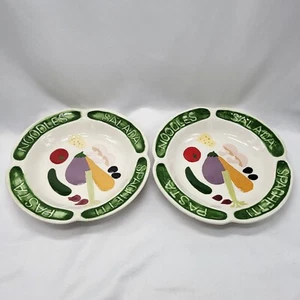 Pasta/Salada/Noodles/Spaghetti 9" Bowls - Set Of 2 - Signed - Picture 1 of 7