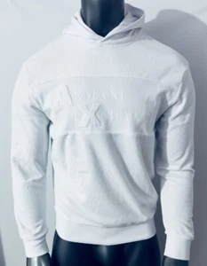 Armani Exchange AX Hombre JERSEY SUDADERA CON CAPUCHA CON LOGOTIPO LETRAS - Imagen 1 de 5