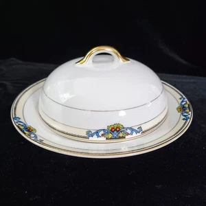 Antique Noritake "GLENORA" Handpainted Domed Butter Dish, Circa 1918, MINT! - Picture 1 of 7