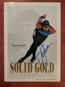 "Olympic Gold Medalist" Dan Jansen Hand Signed Picture Postcard Ice Speed Skater - Picture 1 of 3