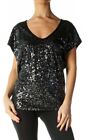 Garnet Hill Black Sequin Party Top Oversized  Relaxed Size Xs Extra Small