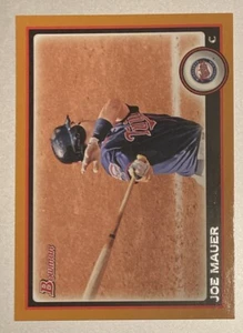 Joe Mauer 2010 Bowman Orange Parallel solo 250 hecho #169 - Imagen 1 de 3